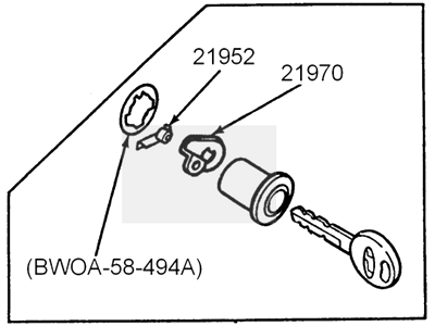 Ford Ignition Lock Cylinder - F1CZ-7422050-C