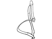 Lincoln Seat Belt - 1W1Z-54611B09-AAG Lap & Shoulder Belt, Midnight Black/Slate Blue, Driver Side