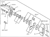 Ford Escort Brake Caliper - XS4Z-2B120-AA Caliper, Passenger Side