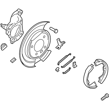 Ford HC3Z-2C220-A Backing Plate, Rear Passenger Side