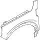 Ford M1PZ-16005-B Fender, Front Passenger Side