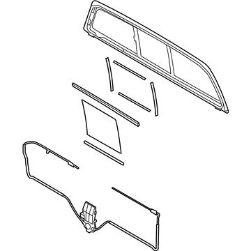 Ford DL3Z-15422B30-F Glass - Sliding