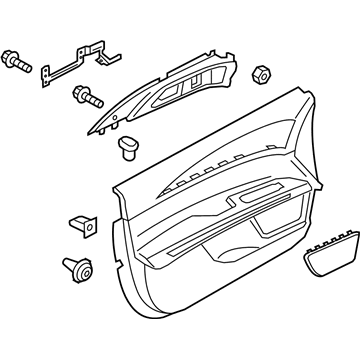 Ford HP5Z-5423942-AA Door Trim Panel, Gray, Passenger Side HP5Z-5423942-AA Ford Door Trim Panel, Gray, Passenger Side Illustration 1 of 1