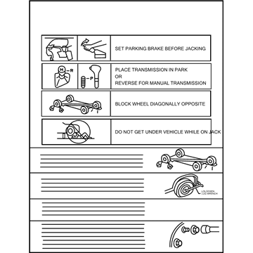 Ford 9L3Z-17A083-B Decal - Jack Operation