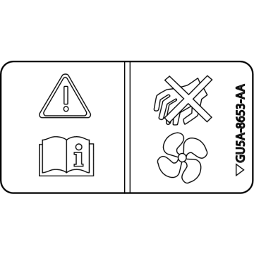 Ford GU5Z-8653-A Decal - Radiator Fan Warning
