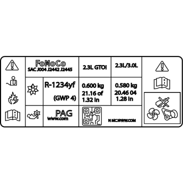 Ford N1WZ-1503050-D A/C Label
