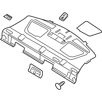 9E5Z-5446668-DA Ford Package Tray, Steel Gray, Rear Illustration 1 of 1