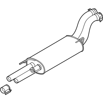 Ford KL3Z-5230-A Muffler And Pipe Assembly - Rear, Front