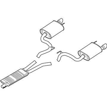 Ford JR3Z-5230-T Muffler Assembly - Centre And Rear