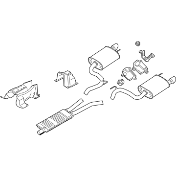 Ford PR3Z-5230-E Muffler Assembly - Centre And Rear