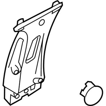 7T4Z-7831005-AA Ford Upper Trim Panel, Black/Graystone, Rear Inner Driver Side Illustration 1 of 1