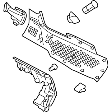 Ford BT4Z-7804608-AC Side Trim Panel, Charcoal, Passenger Side BT4Z-7804608-AC Ford Side Trim Panel, Charcoal, Passenger Side Illustration 1 of 1
