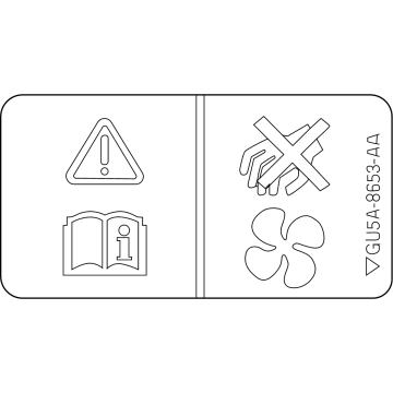 Ford GU5Z-8653-A Decal - Radiator Fan Warning