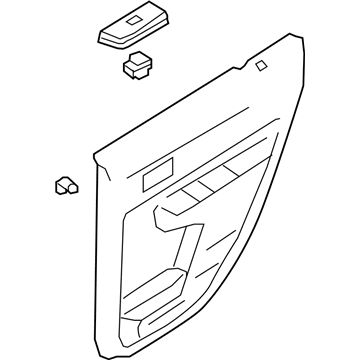 7T4Z-7827406-AE Ford Door Trim Panel, Black, Rear Inner Passenger Side Illustration 1 of 1