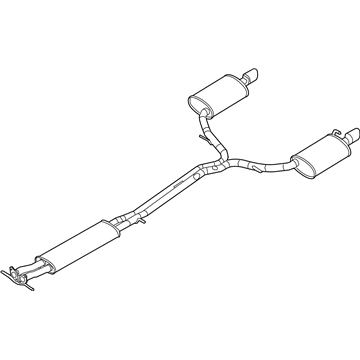 Lincoln DA5Z-5230-B Muffler Assembly - Centre And Rear