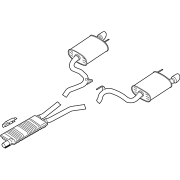 Ford JR3Z-5230-S Muffler Assembly - Centre And Rear