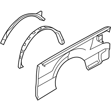 Ford AL3Z-8427840-B Side Panel, Rear Outer Passenger Side AL3Z-8427840-B Ford Side Panel, Rear Outer Passenger Side Illustration 1 of 1