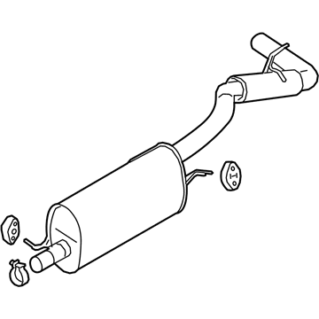 KB3Z-5230-C Ford Muffler And Pipe Assembly - Rear Illustration 1 of 1