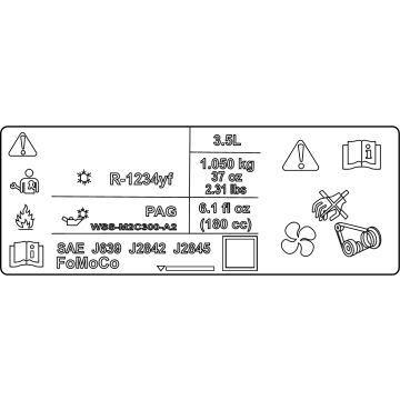 Ford JL1Z-1503050-A A/C Label