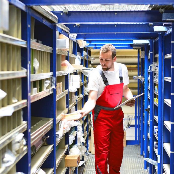 Warehouse with a wide selection of genuine parts